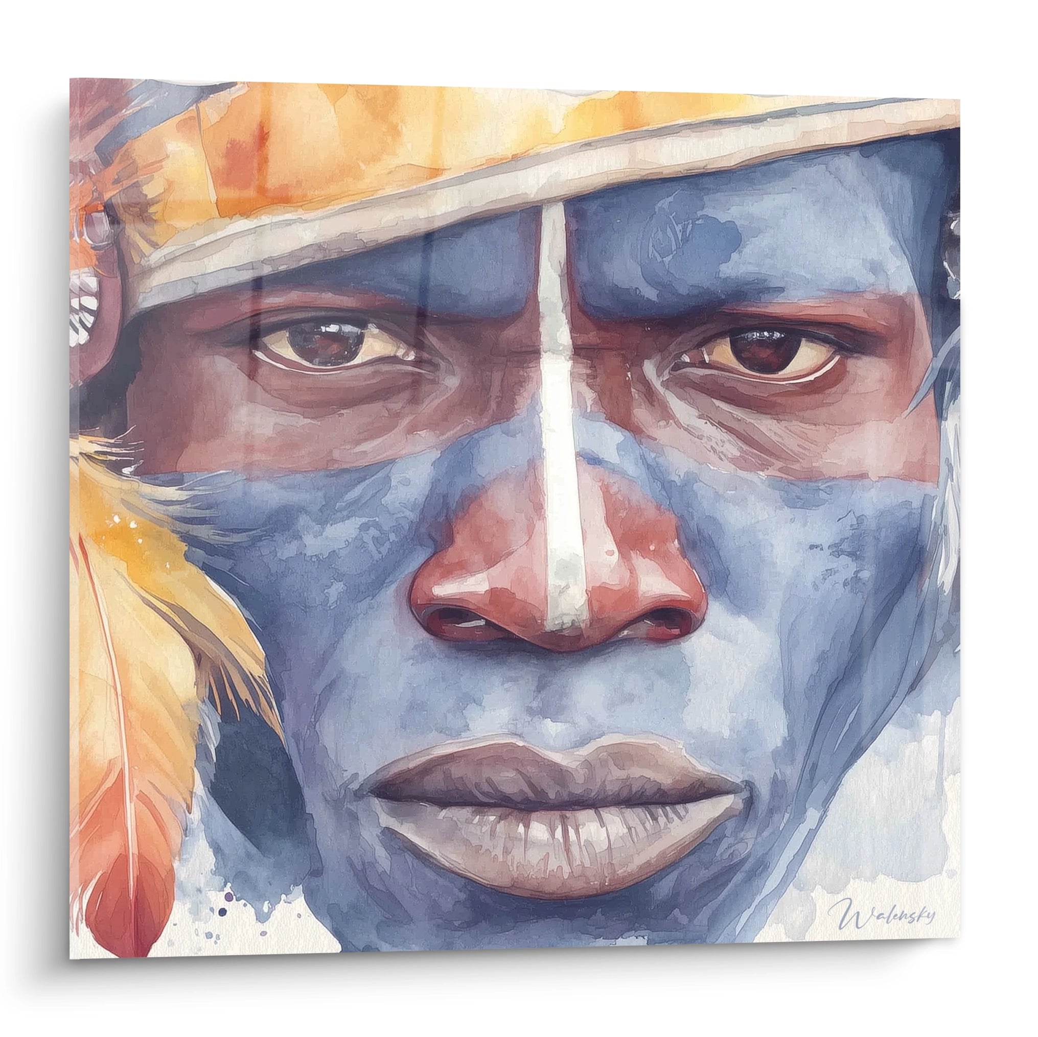 Tableau mural visage africain de Walensky, portrait vibrant avec des couleurs éclatantes