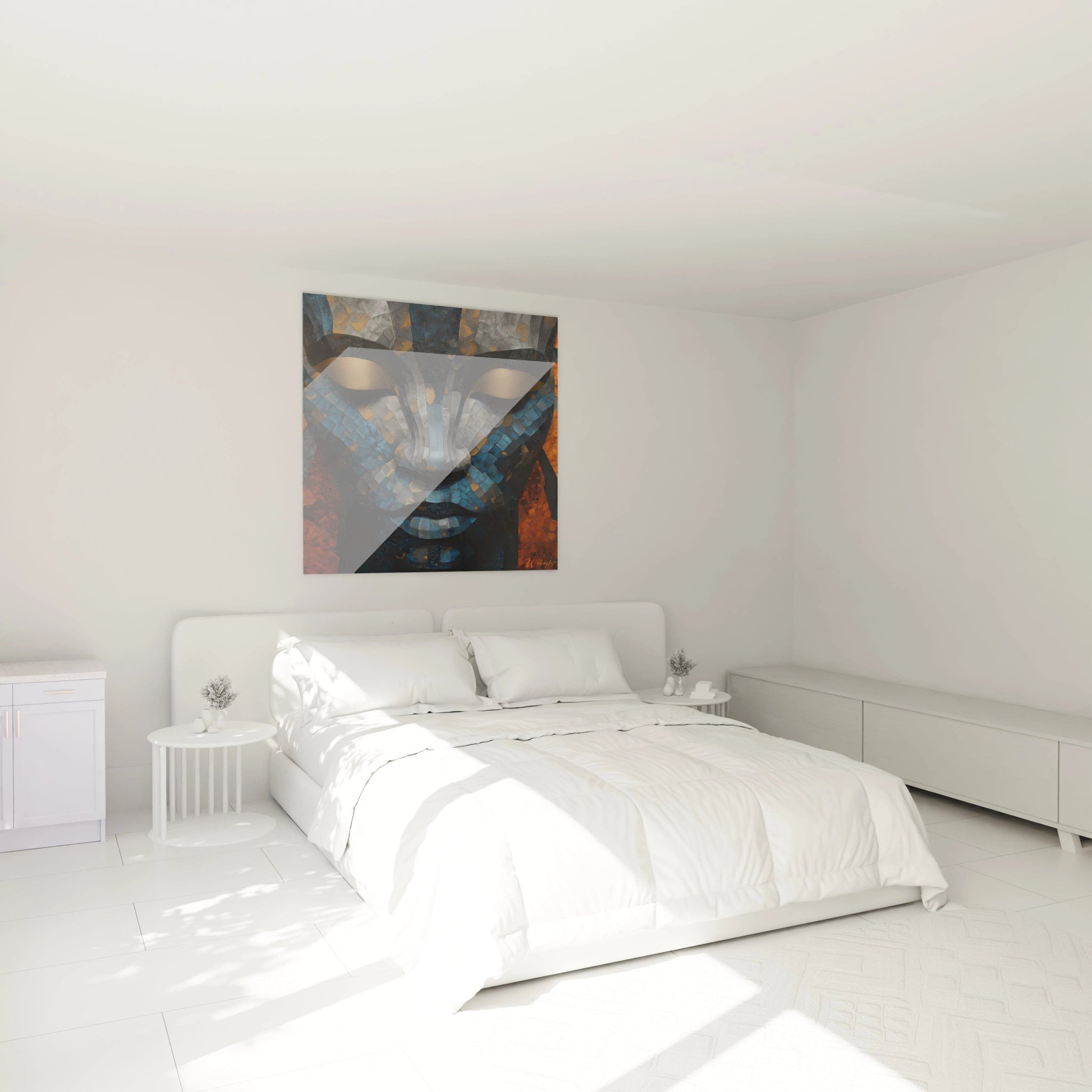 Tableau masque africain moderne de Walensky, décoration murale pour une chambre contemporaine