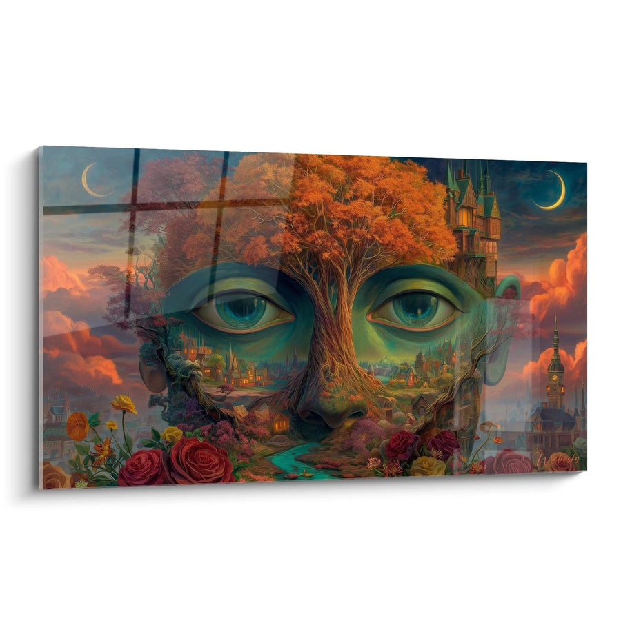 Tableau Visage Arbre Conscient - édition Surréalisme
