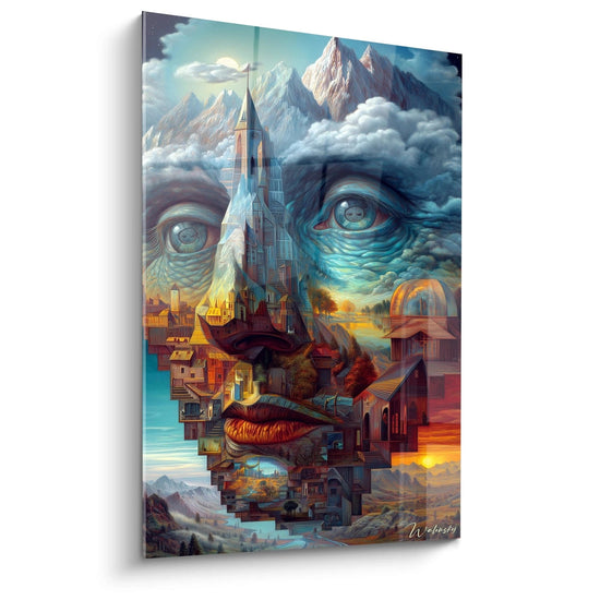 Gemälde Architektonisches Gesicht Mentale Stadt - Surrealismus-Edition
