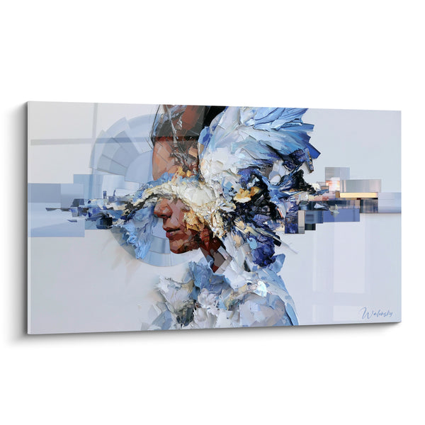 Tableau Visage bleu et blanc explosé - Fragments intérieurs - Edition Visage
