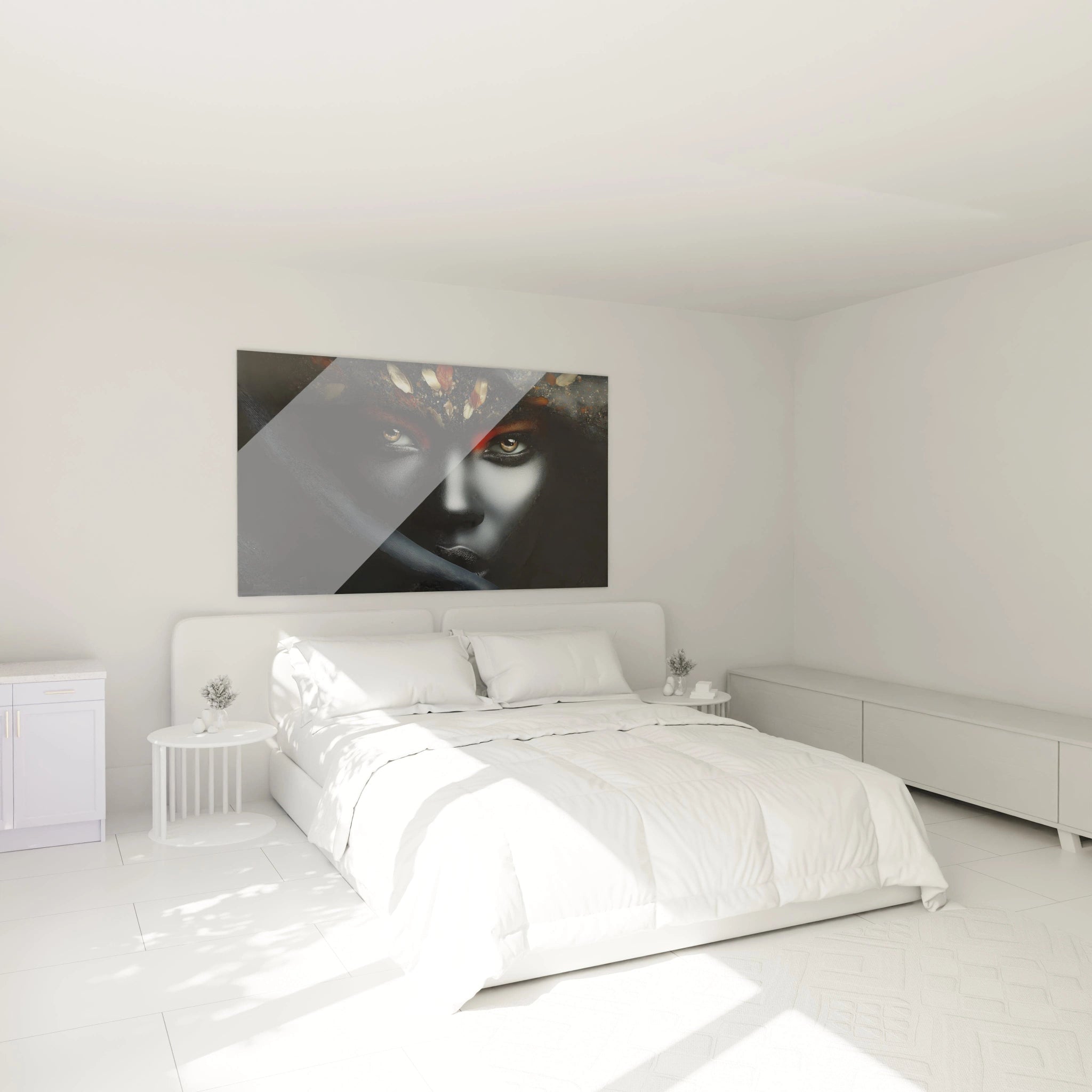 Tableau mural visage africain avec un design artistique pour décorer votre chambre moderne