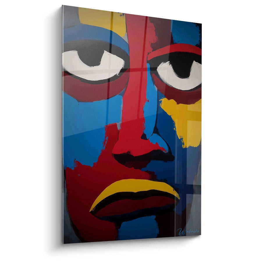 Tableau Visage coloré Sculpteur masaï - édition masque africain