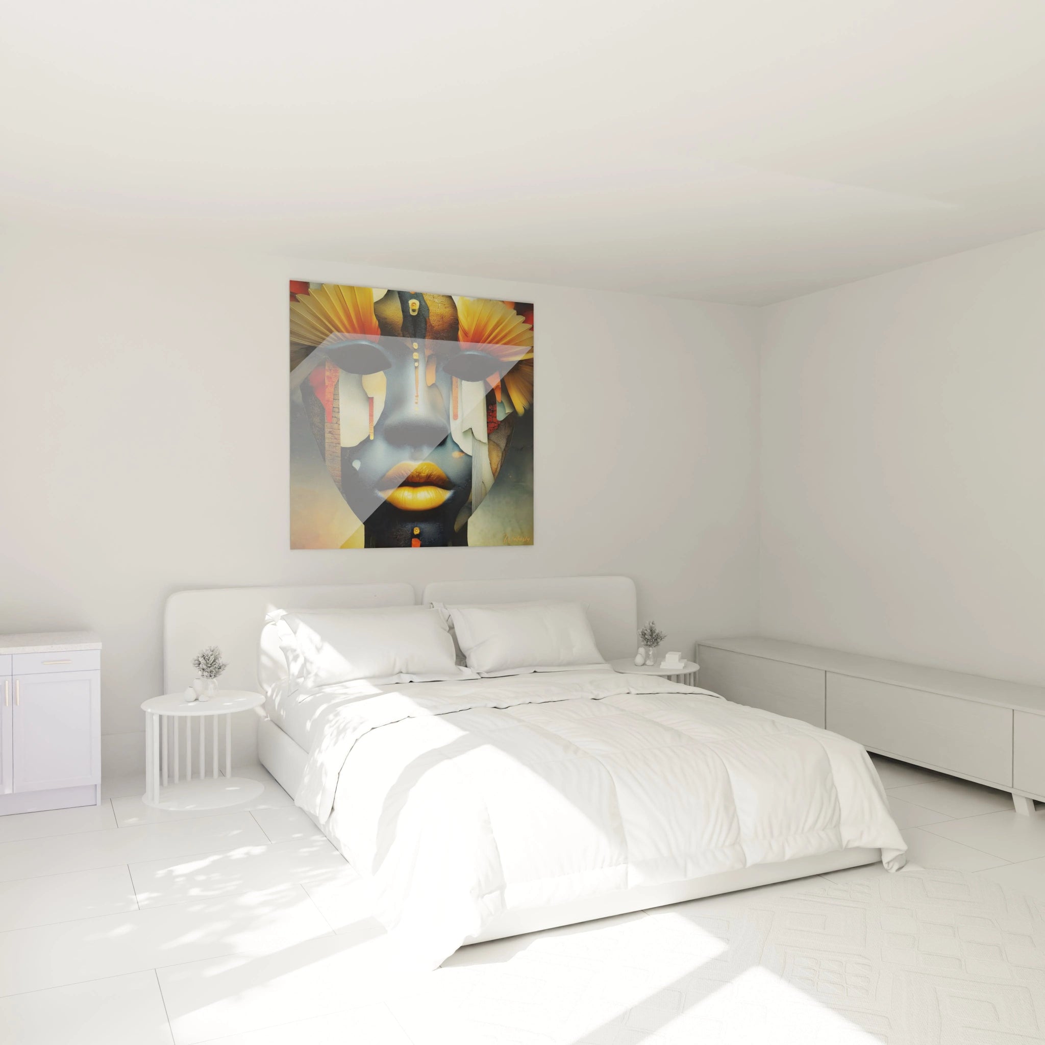 Tableau masque africain moderne de Walensky, décor mural coloré pour une chambre contemporaine