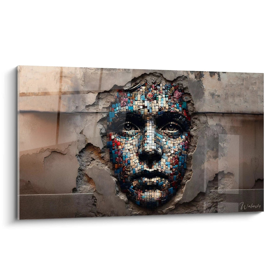 Cuadro Rostro de la Resiliencia - Edición Mosaico Street Art