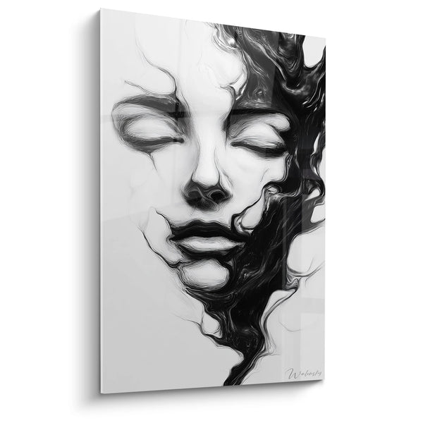 Cuadro Rostro Femenino Fluido - Esencia Líquida - Edición rostro blanco y negro PERSONALIZADO