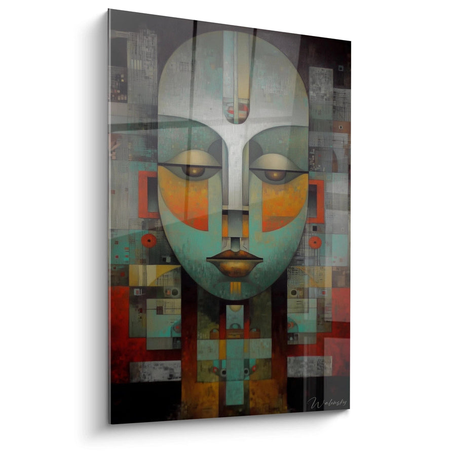 Tableau visage formes totémiques - édition masque africain