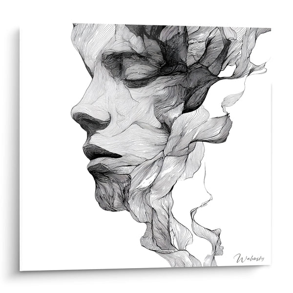 Cuadro Rostro Fragmentado - Metamorfosis Poética - Edición rostro blanco y negro