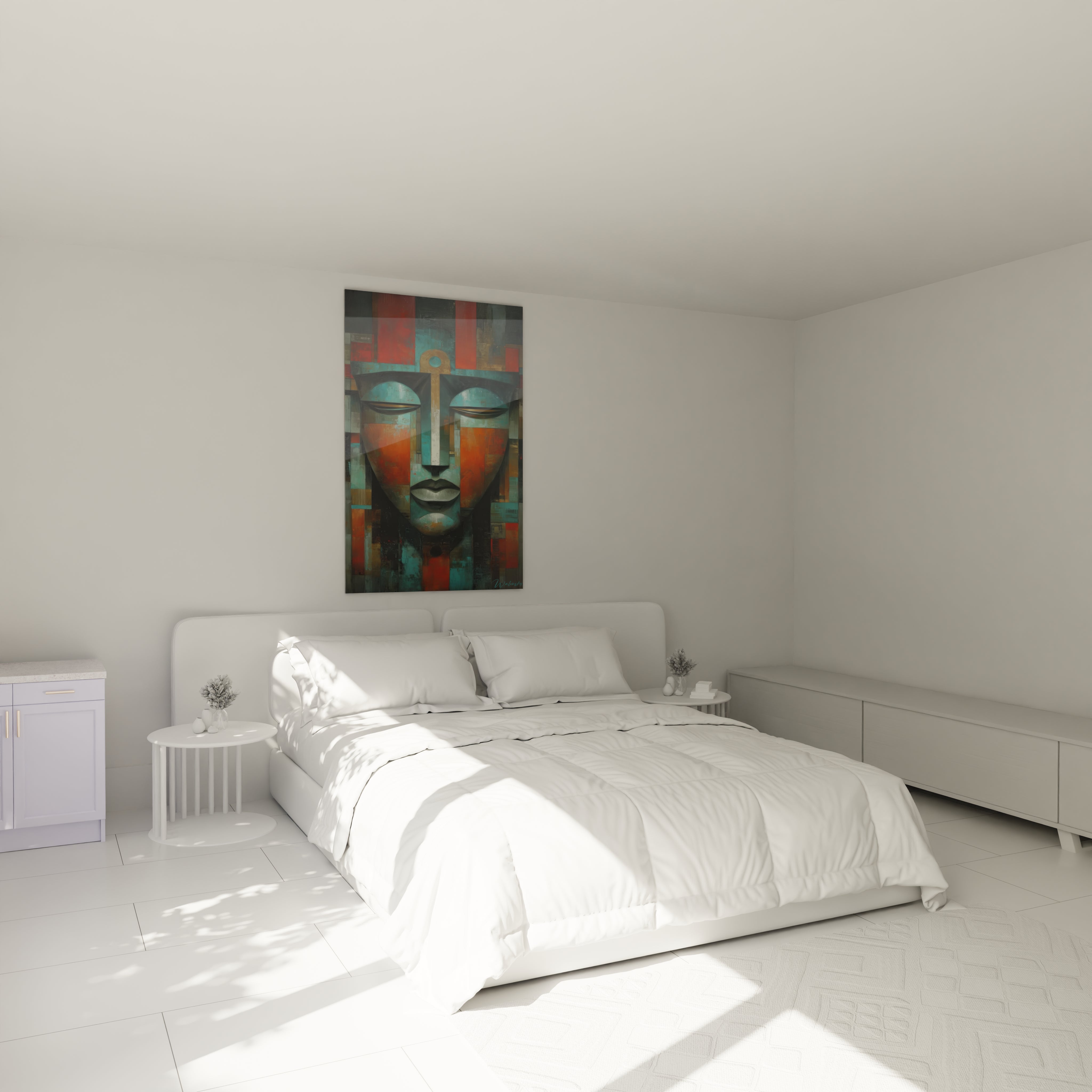 Tableau visage masqué africain de Walensky, décoration artistique pour une chambre moderne