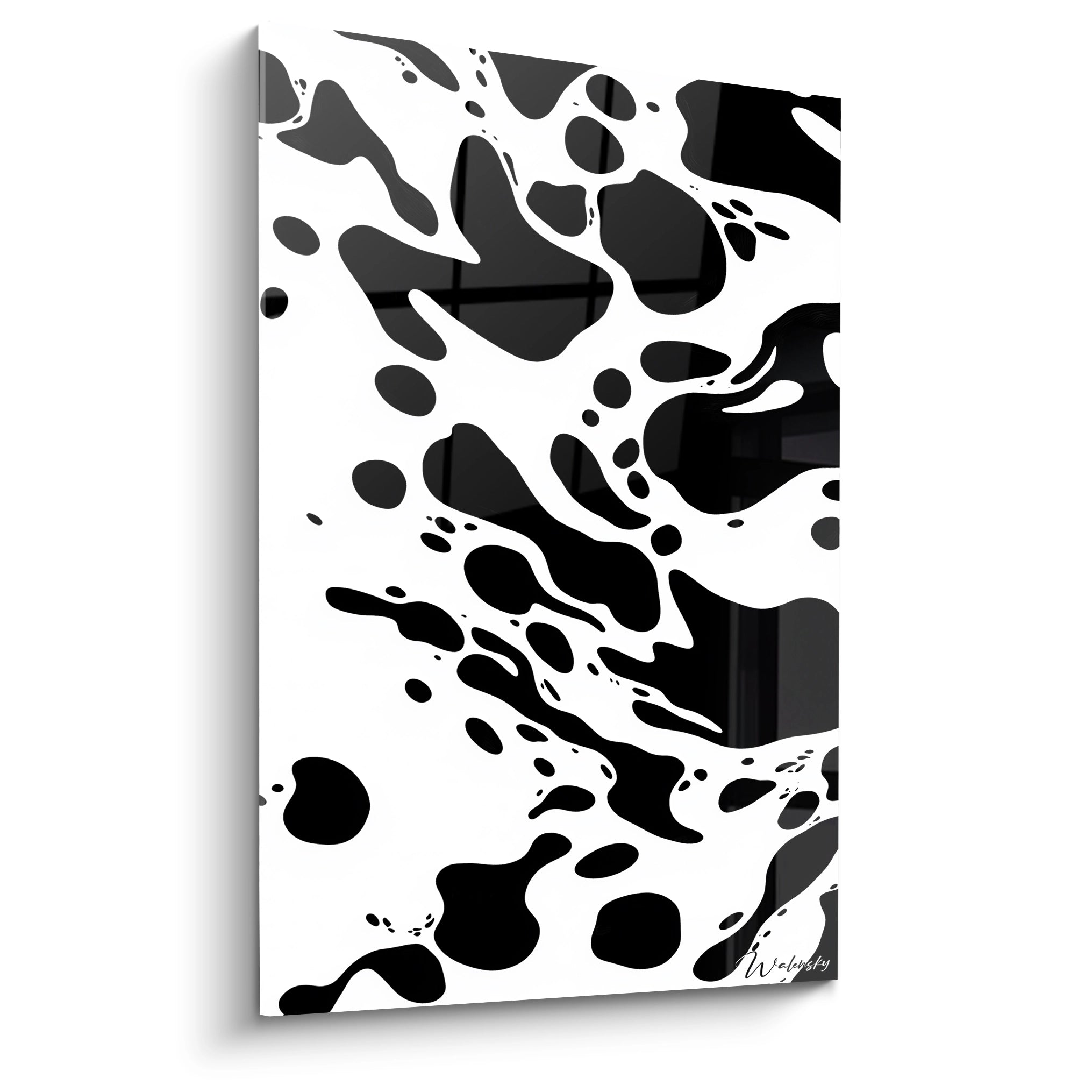 Tableau Vitalité Primitive Moderne - édition tacheté noir et blanc