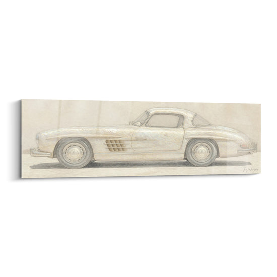Tableau Voiture ancienne ivoire aux teintes beiges - Souvenir d'une époque révolue - Edition voiture