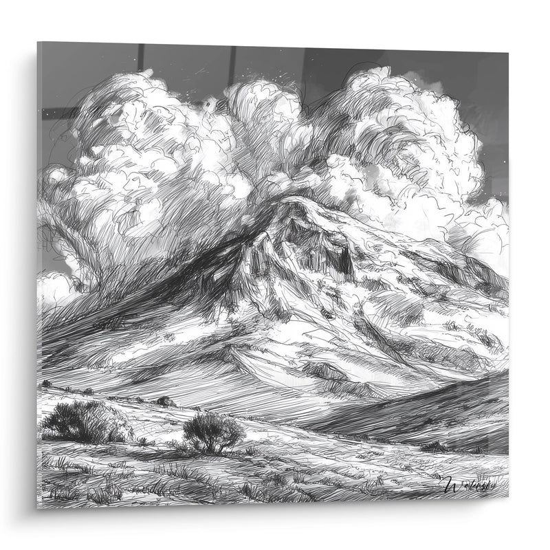 Erupting Volcano Painting - Dramatic Sketch - Volcano Edition