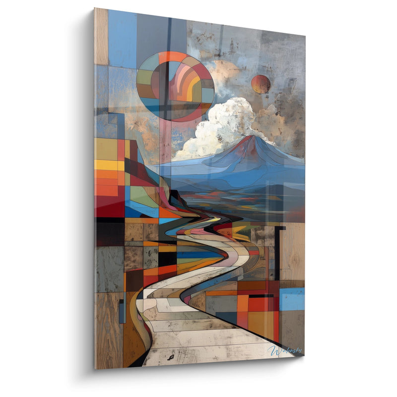 Tableau chemin volcanique géométrique - Voyage vers l'éruption - édition Volcan