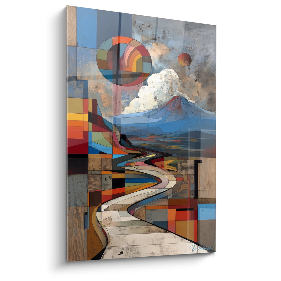Tableau chemin volcanique géométrique - Voyage vers l'éruption - édition Volcan