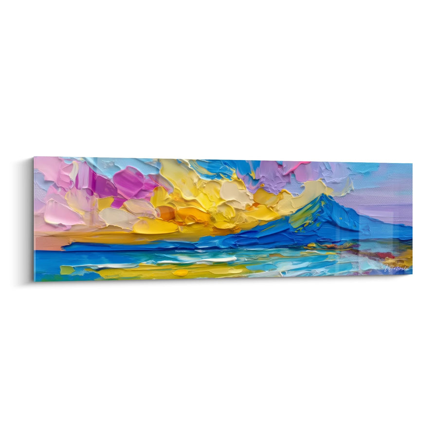 Tableau paysage volcanique - Éruption colorée abstraite - édition Volcan