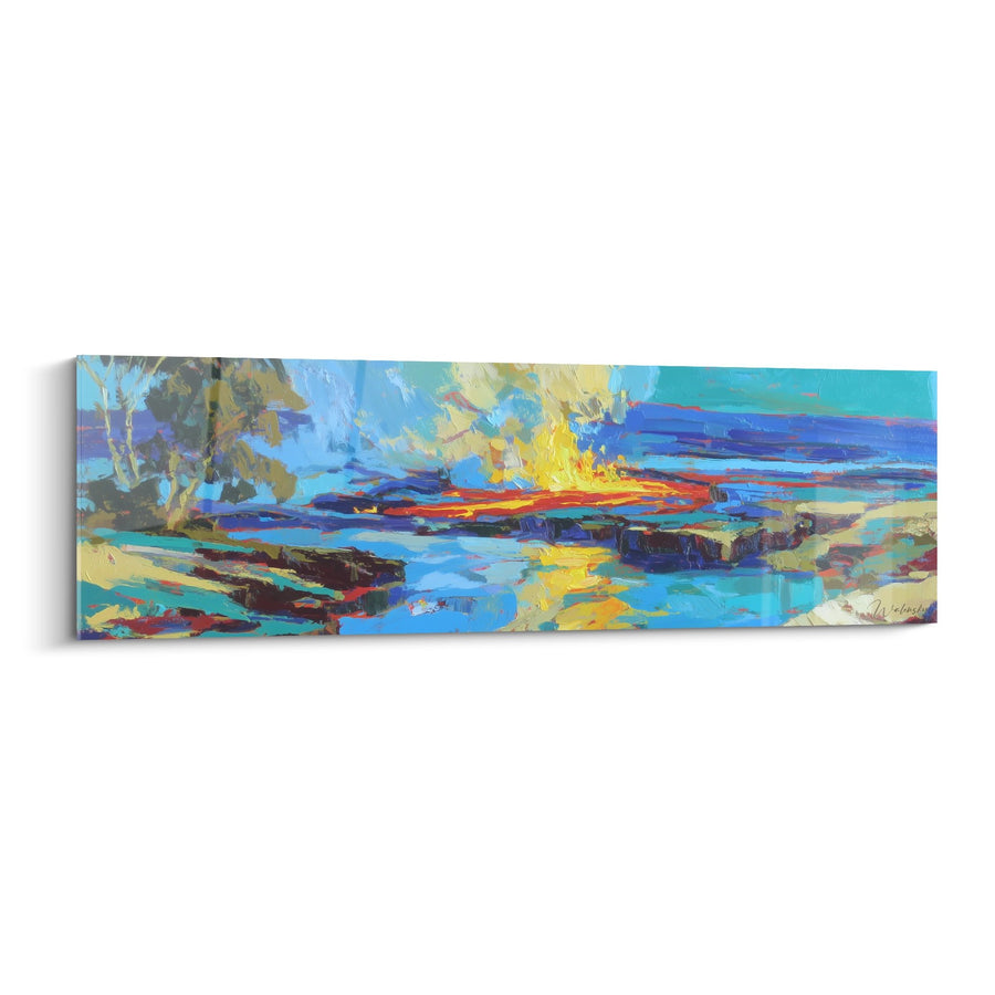 Tableau paysage volcanique abstrait - Éruption de couleurs - édition Volcan