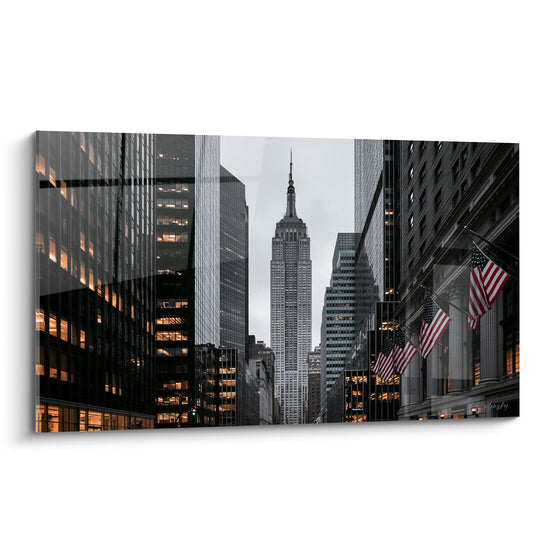 Tableau Gratte-ciel gris et façades dorées - Pulsation urbaine - Edition Wall street