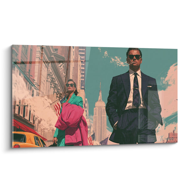 Tableau Financier en costume bleu marine cigare - Ambition triomphante - Edition Wall street