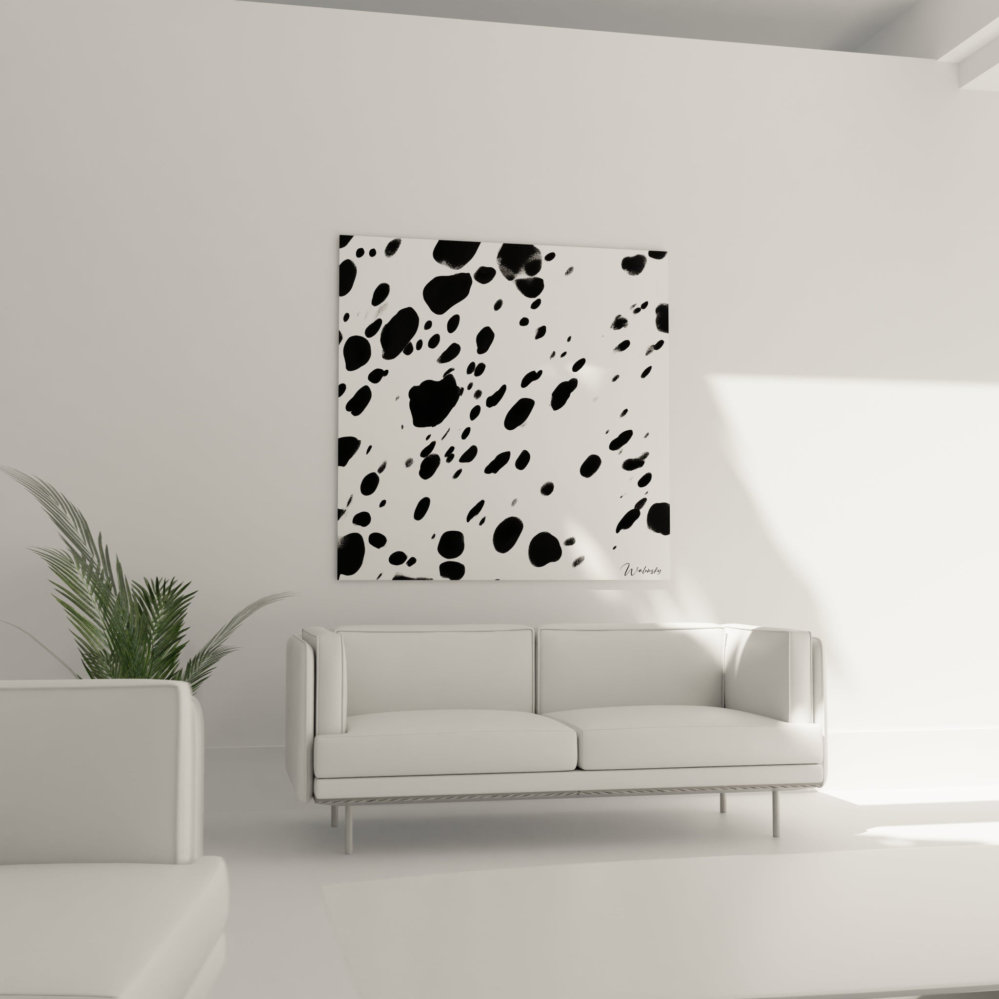 Tableau tacheté noir et blanc de Walensky pour une décoration moderne et élégante