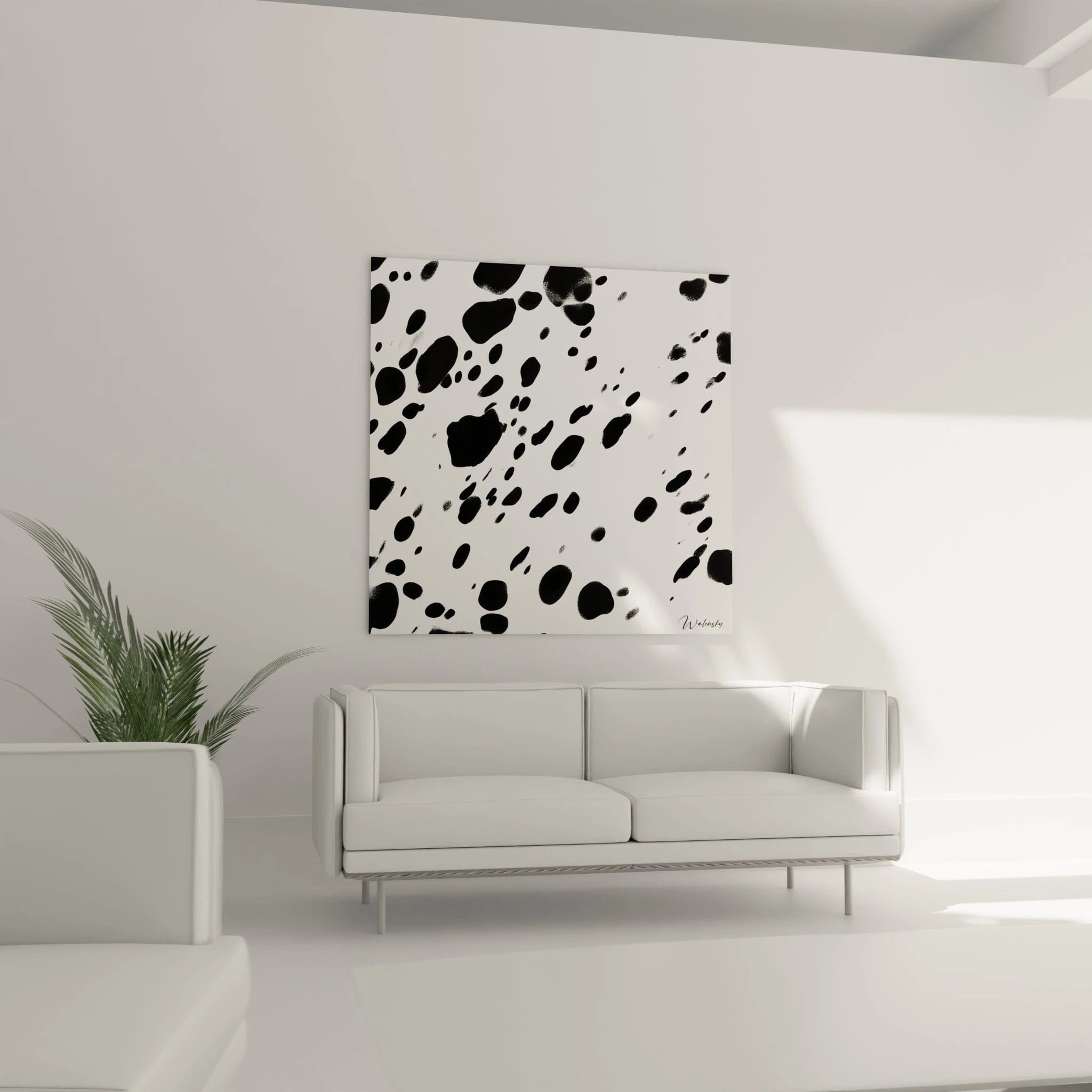 Tableau tacheté noir et blanc de Walensky pour une décoration moderne et élégante