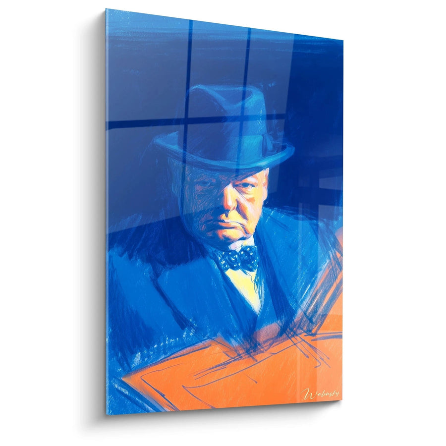 Tableau Winston Churchill Regard Bleu Océan - édition Winston Churchill