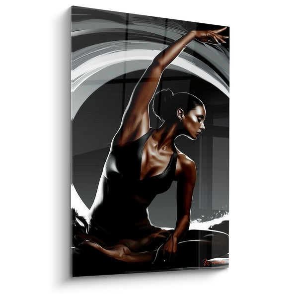 Tableau Femme étirée en posture latérale - Souffle d'étirement - Edition yoga