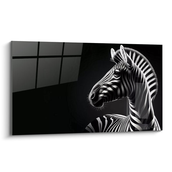 Leinwand Zebra schwarz mit weißen Streifen Profil - Nachtpräsenz - Zebra Edition