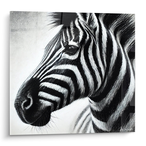Leinwand Zebra Schwarz Weiß Streifen Grafisch - Wilde Stille - Zebra Edition