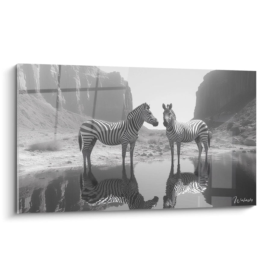 Tableau Zèbre Sérénité monochrome - édition zèbre