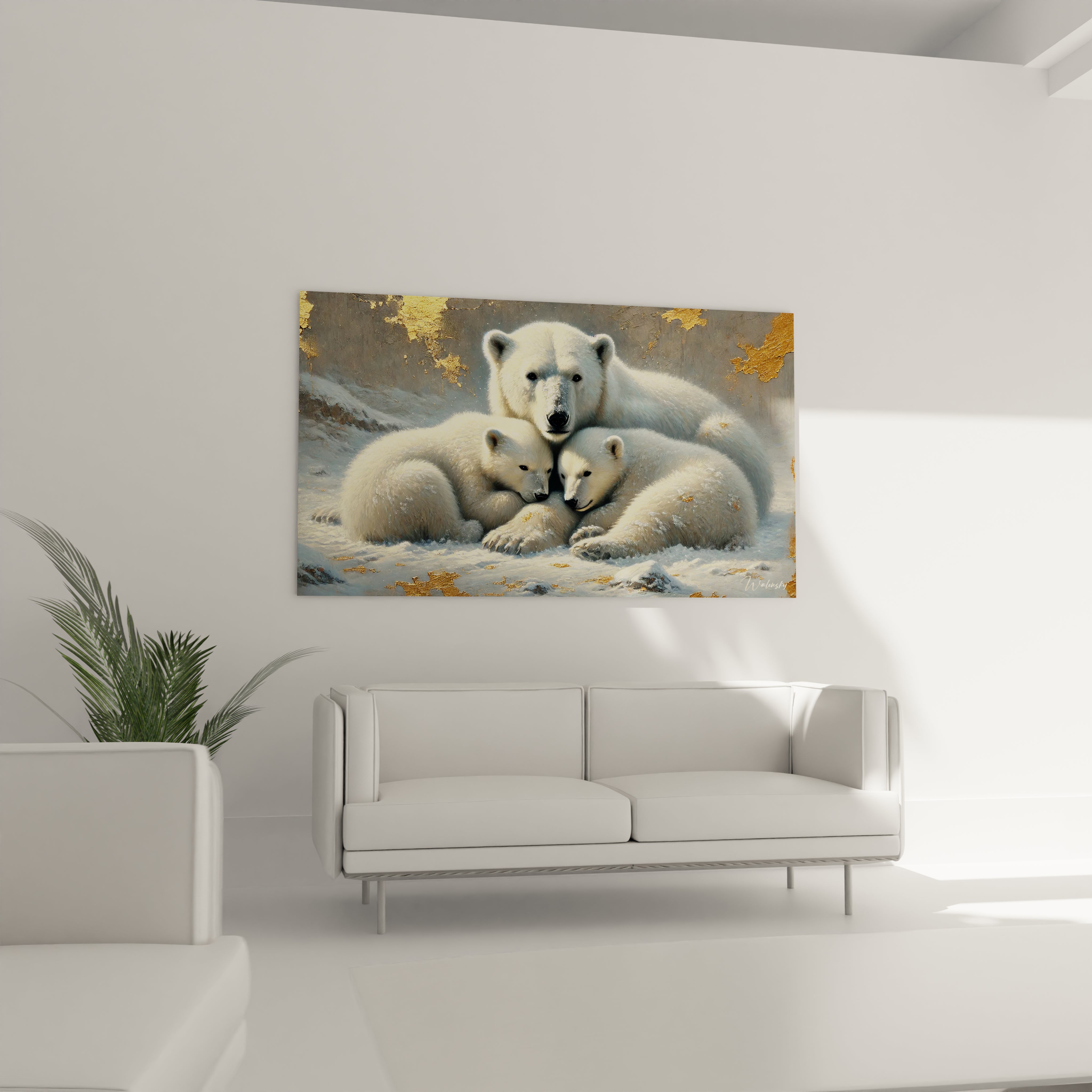 Mettez en valeur votre salon avec ce tableau ours polaire. Accroché au-dessus du canapé, il apporte une touche naturelle et élégante à votre décoration intérieure.

