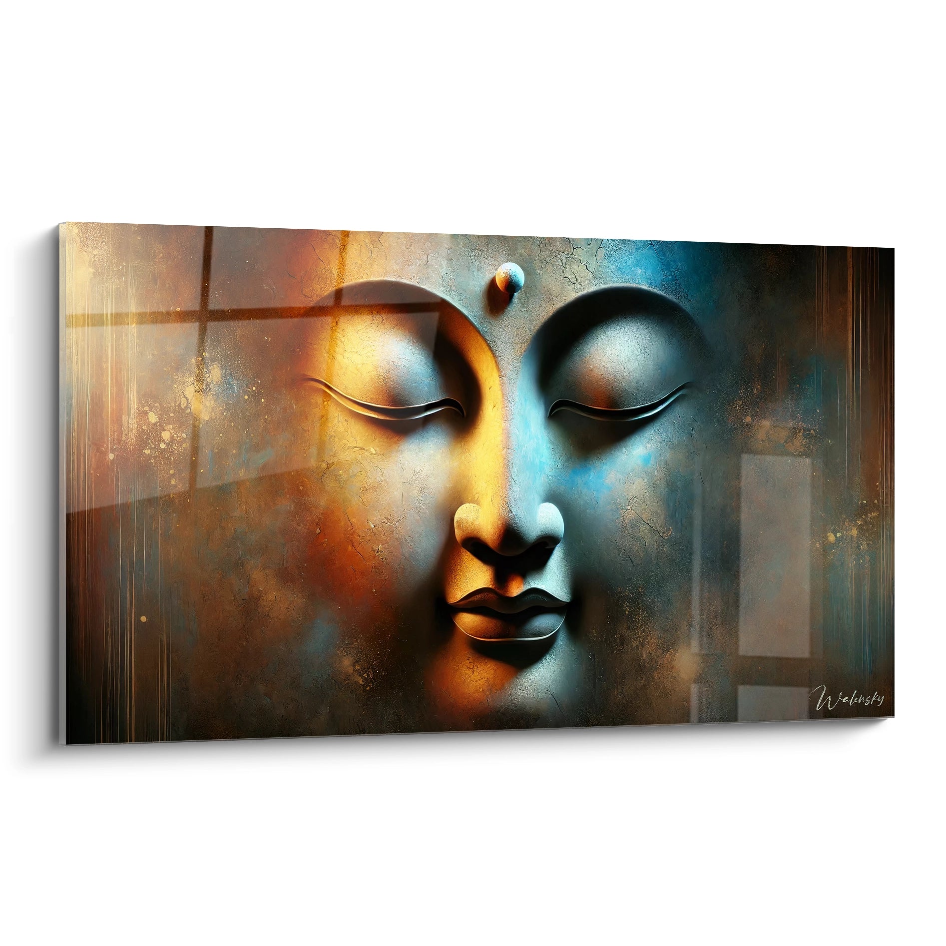 Ce tableau Bouddha vue de biais met en valeur sa texture sculptée et ses teintes harmonieuses. Parfait pour créer une atmosphère apaisante dans votre espace intérieur.

