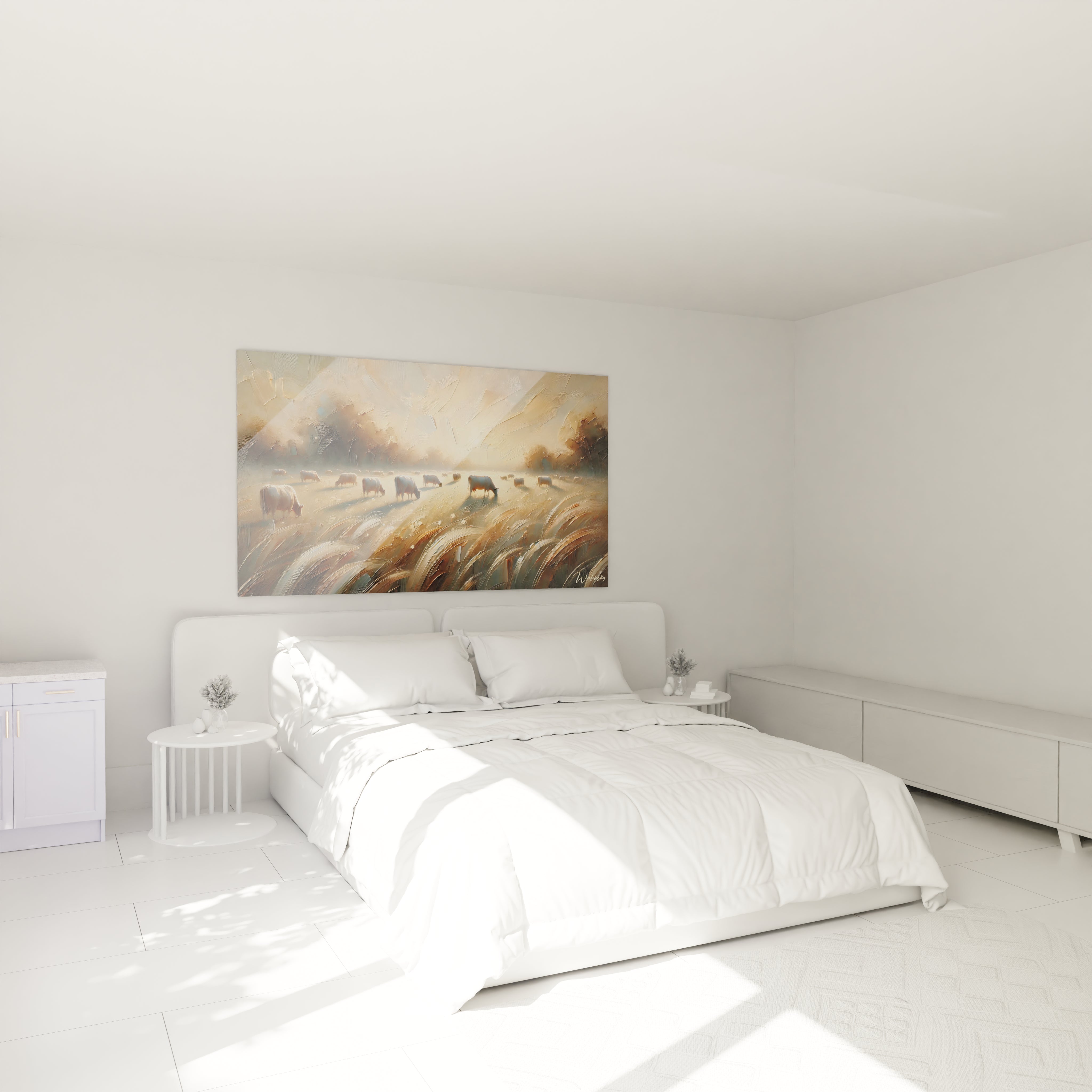 Apportez la serenite du tableau campagne a votre chambre ambiance douce et authentique parfaite pour un decor elegant et chaleureux qui invite a la detente et la contemplation

