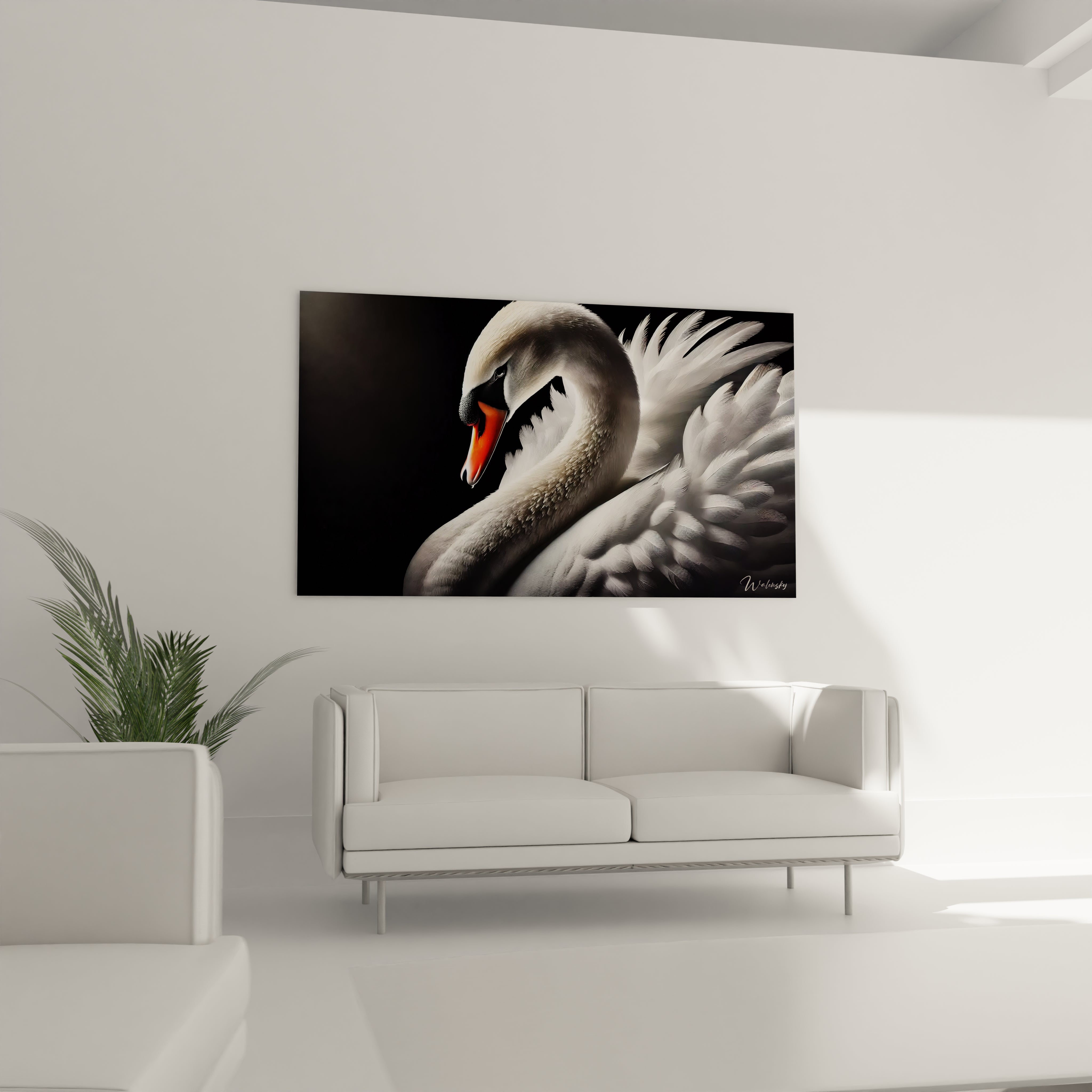 Tableau cameleon accroche au dessus du canape dans un salon sa profondeur et ses couleurs contrastantes ajoutent une touche de raffinement a tout espace contemporain ambiance sereine garantie

