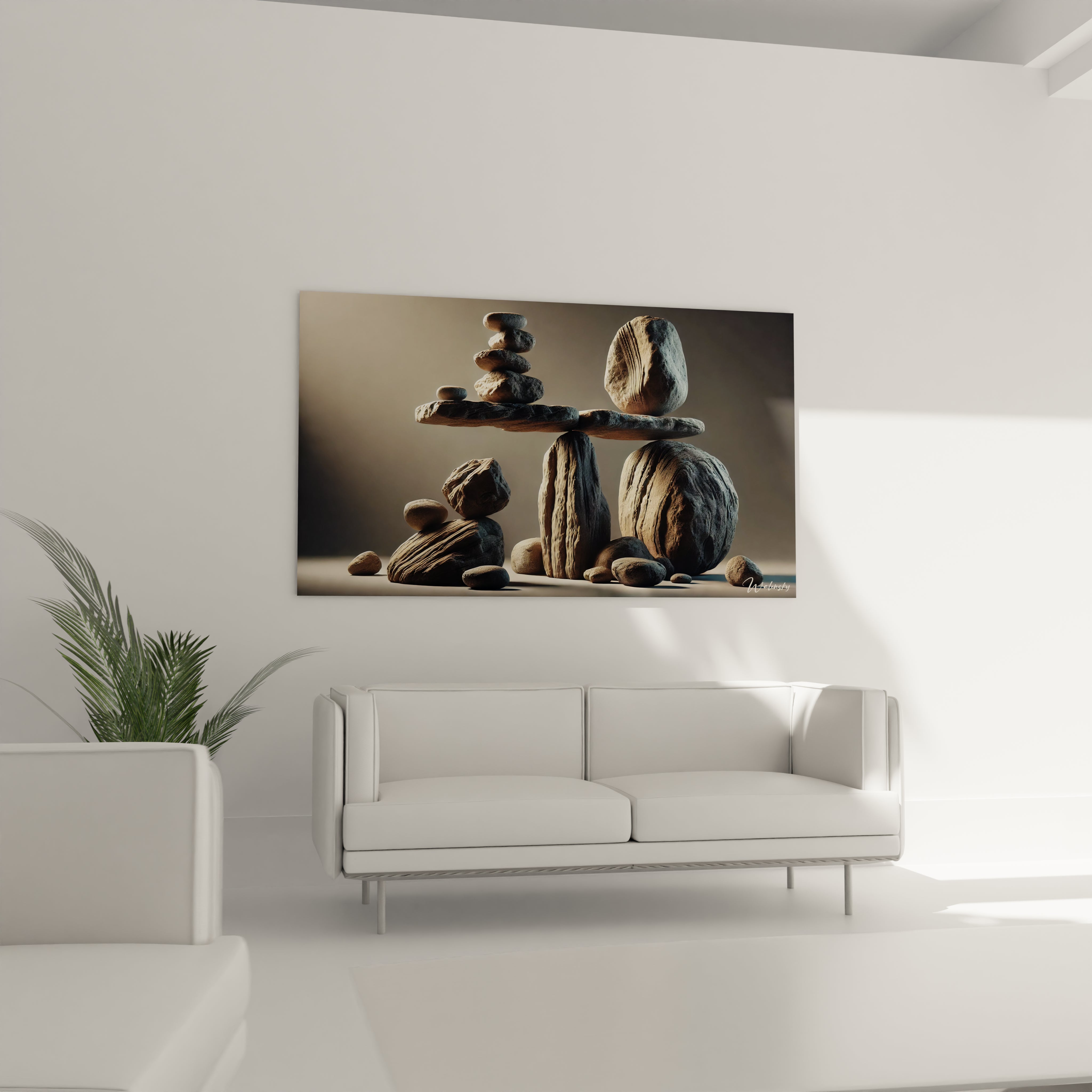 Au-dessus du canapé dans un salon, ce tableau feng shui sublime votre decor en apportant equilibre et serenite. Une oeuvre contemporaine qui transforme votre espace en un havre de paix.

