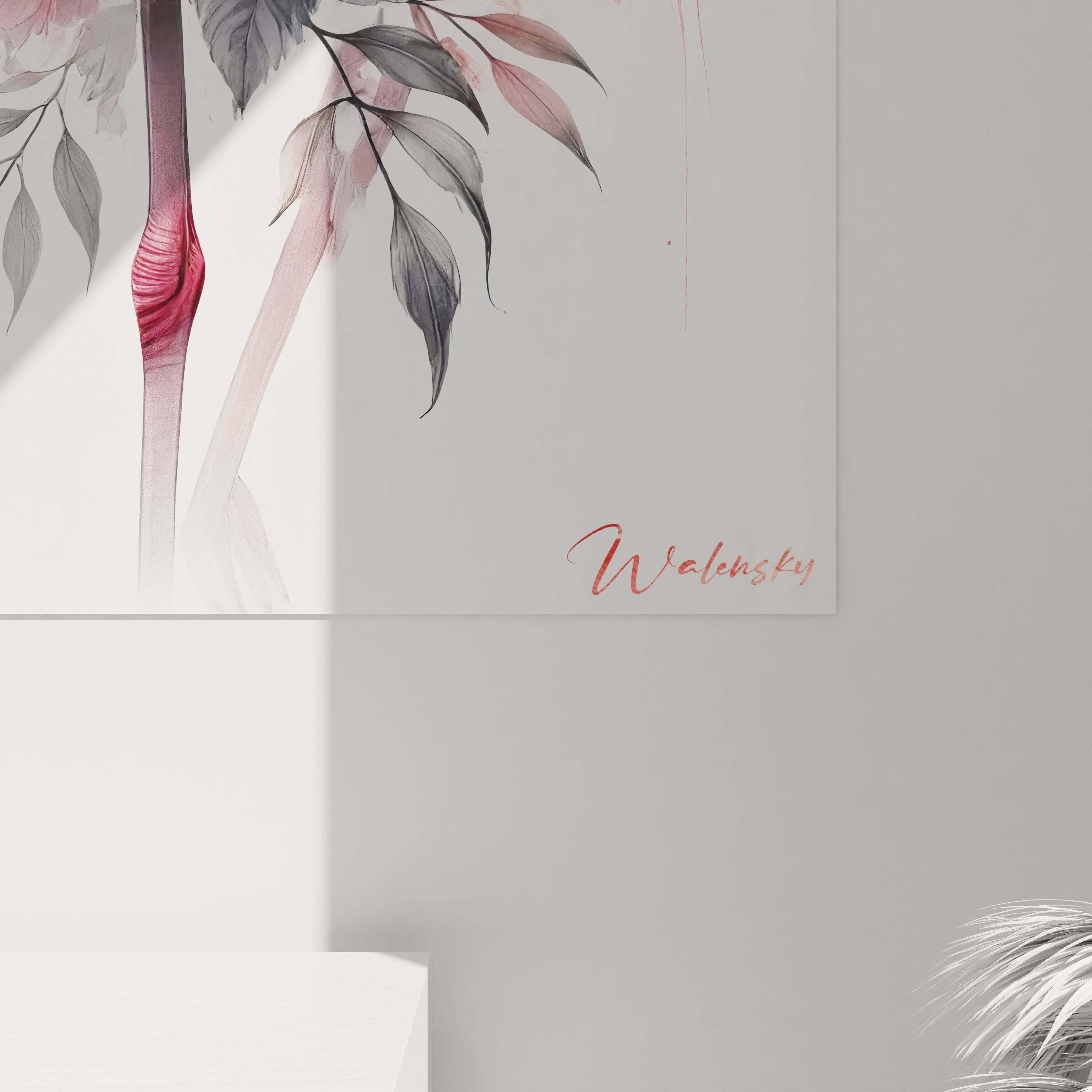 Explorez le tableau flamand rose de près, où chaque détail floral met en valeur la beauté de cet oiseau. Une œuvre qui fusionne réalisme et art pour sublimer votre espace.

