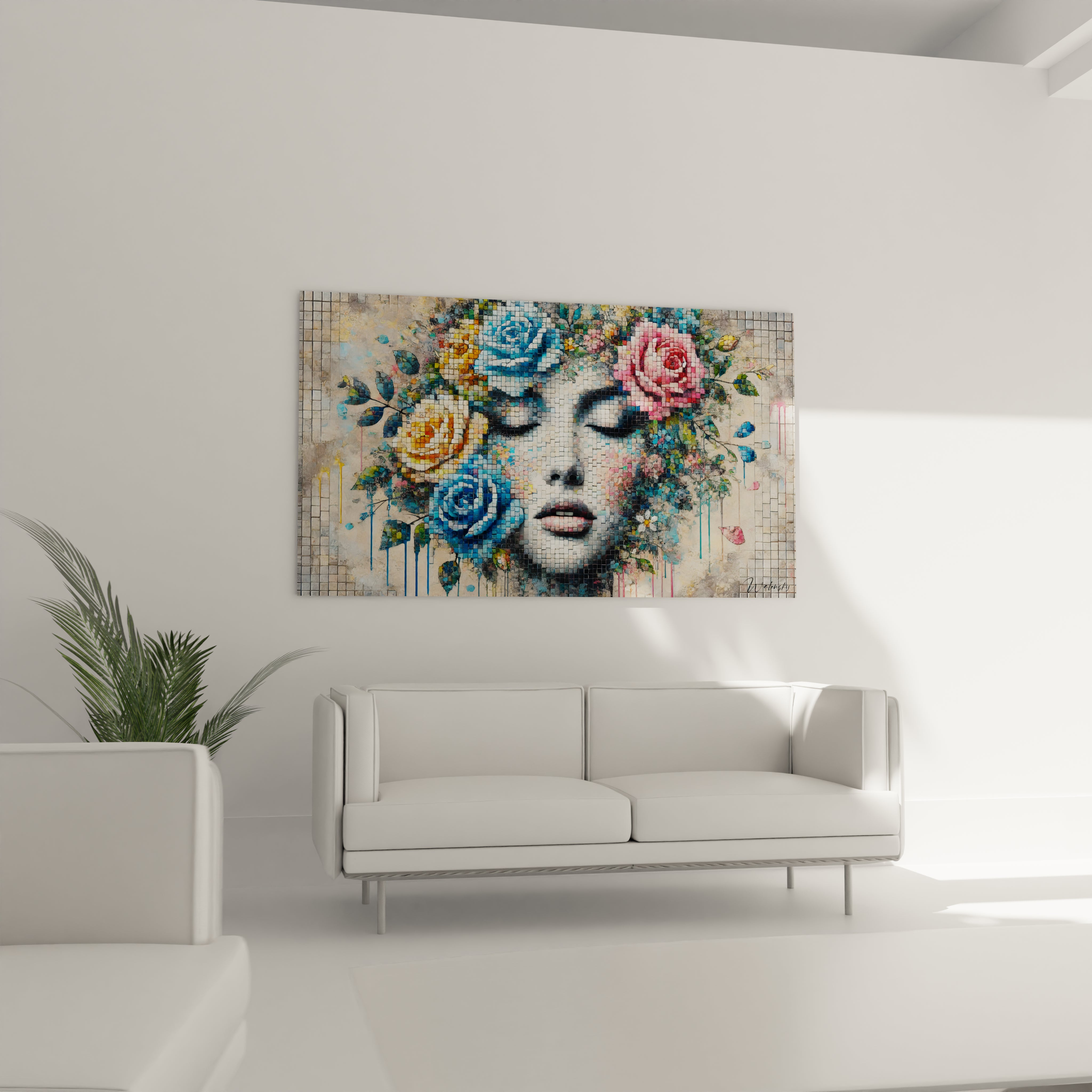 Sublimez votre salon avec ce tableau Mosaique au-dessus de votre canape. Une symbiose de couleurs et d'emotions qui transformera votre espace en un veritable havre de paix.

