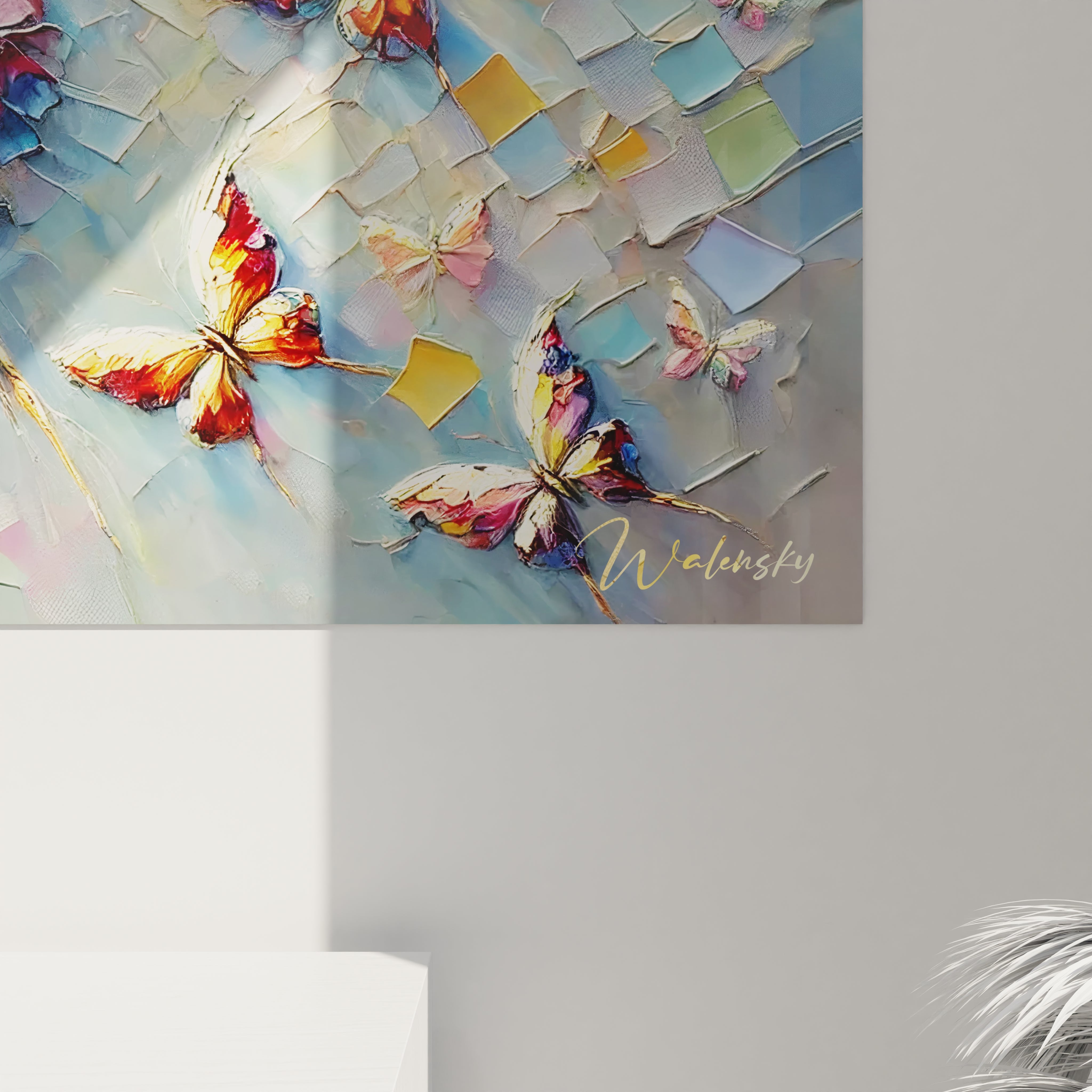 tableau papillon en gros plan, montre la richesse de ses textures et la precision des details. Une harmonie de couleurs et de mouvements qui donne vie a chaque nuance.






