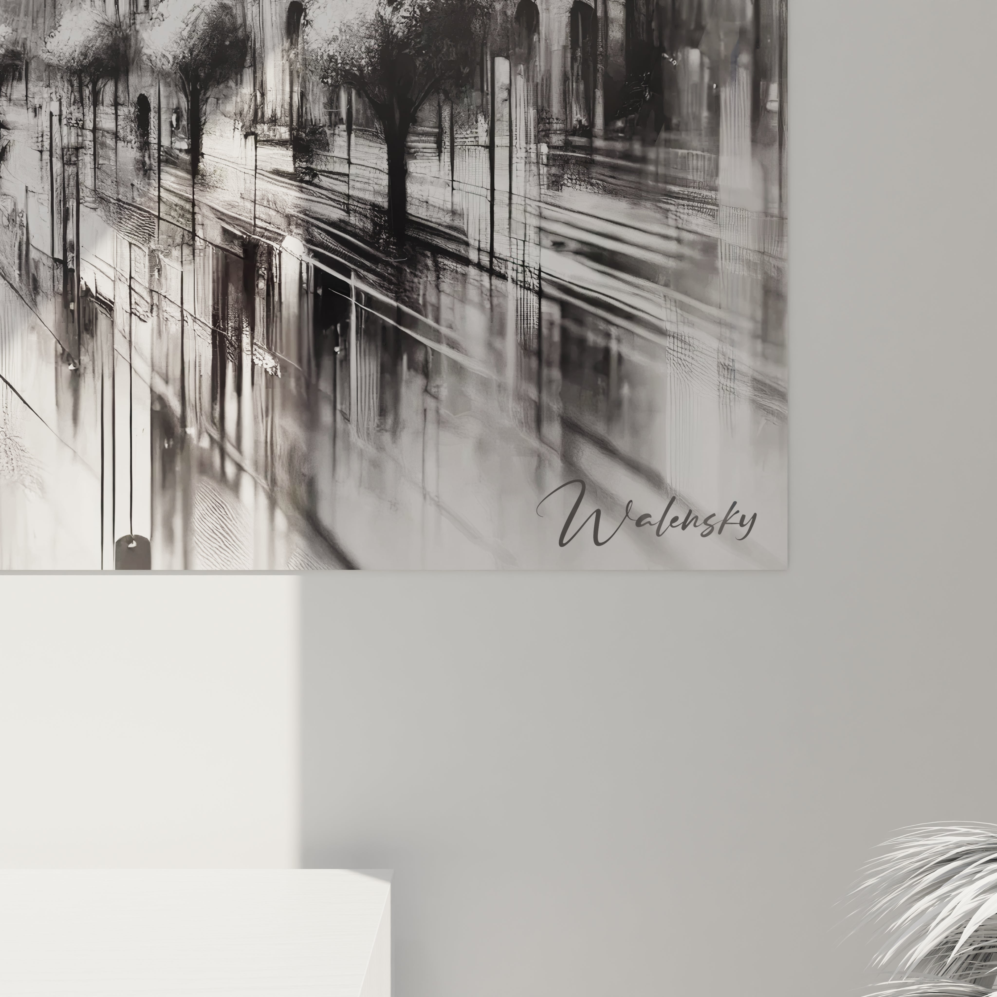 Vue rapprochée tableau Paris Noir et Blanc dévoile la finesse des détails. Les textures en noir et gris rendent hommage à l’âme parisienne dans un style minimaliste et raffiné.

