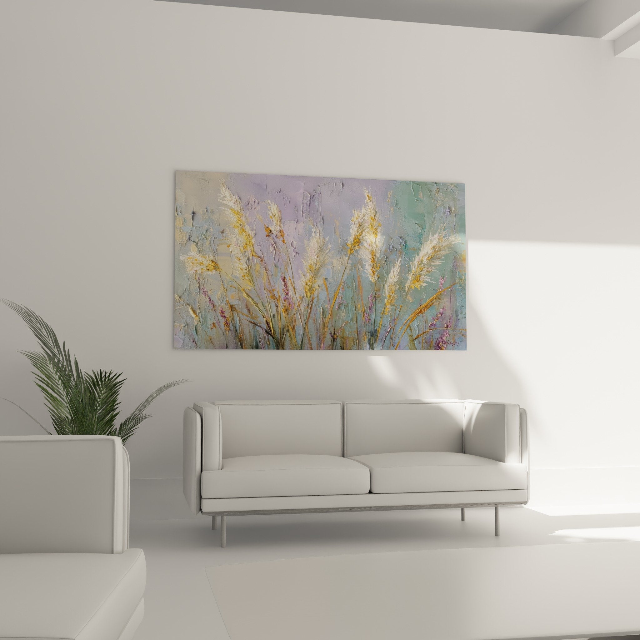 Close-up thick texture golden grass ears pearlescent reflections painterly material relief details