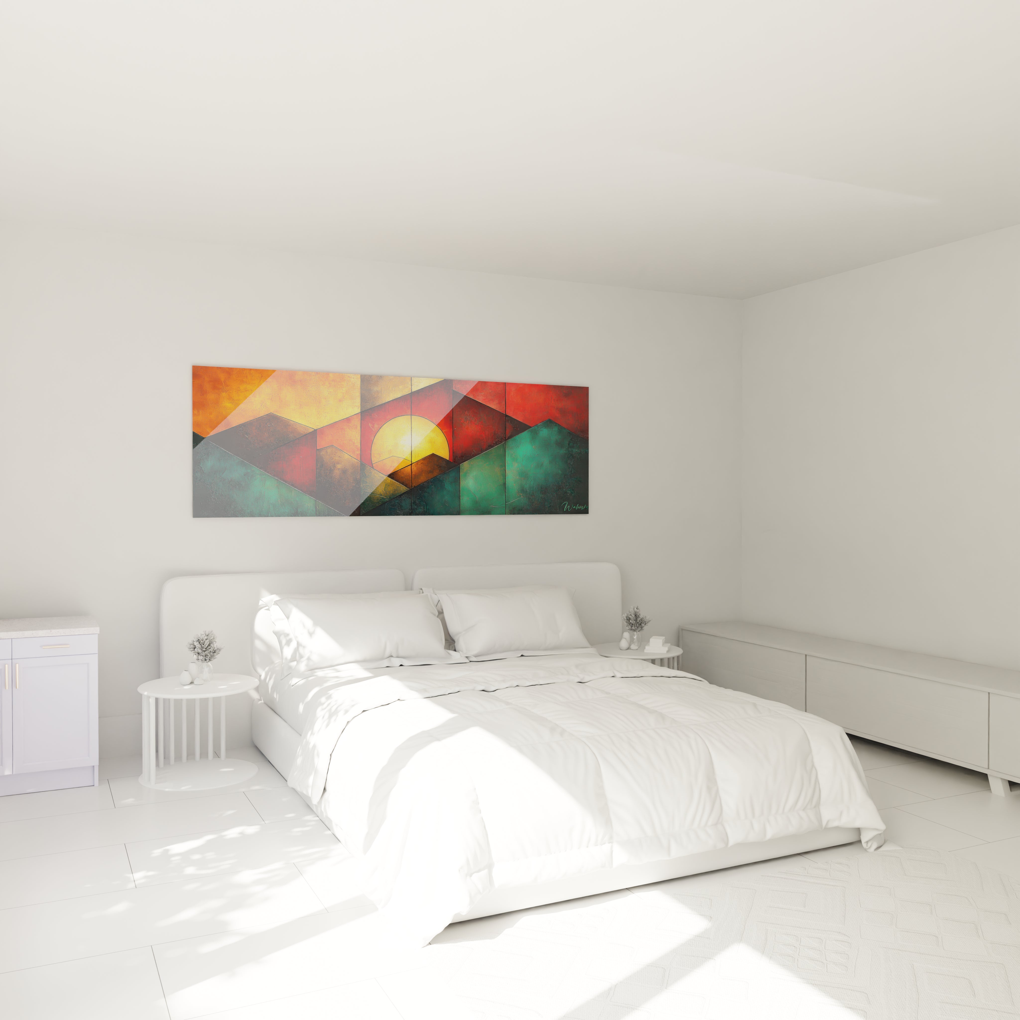 Tableau géométrique abstrait Walensky avec des formes colorées pour décorer votre chambre