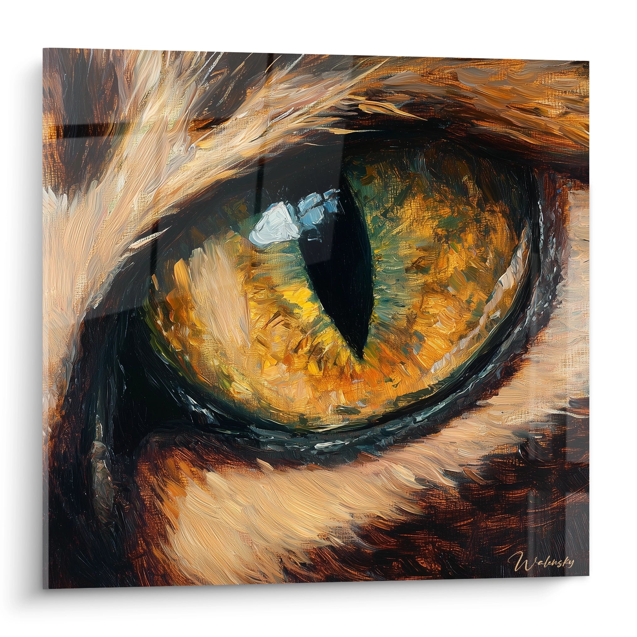 Tableau œil d'animal Walensky peinture murale détaillée aux tons chauds