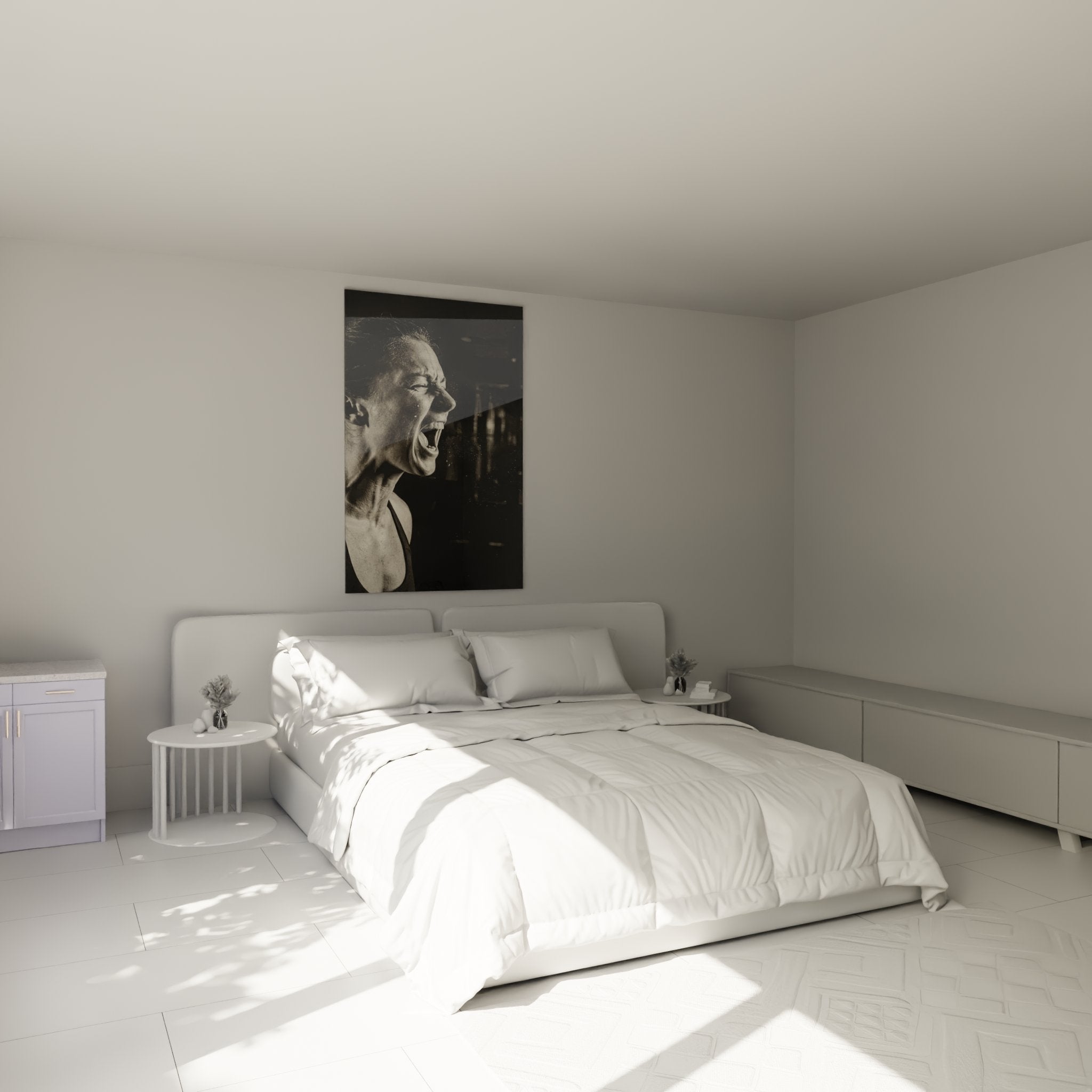 Tableau crossfit cri puissance femme athlete dans chambre moderne decoration murale fitness motivation