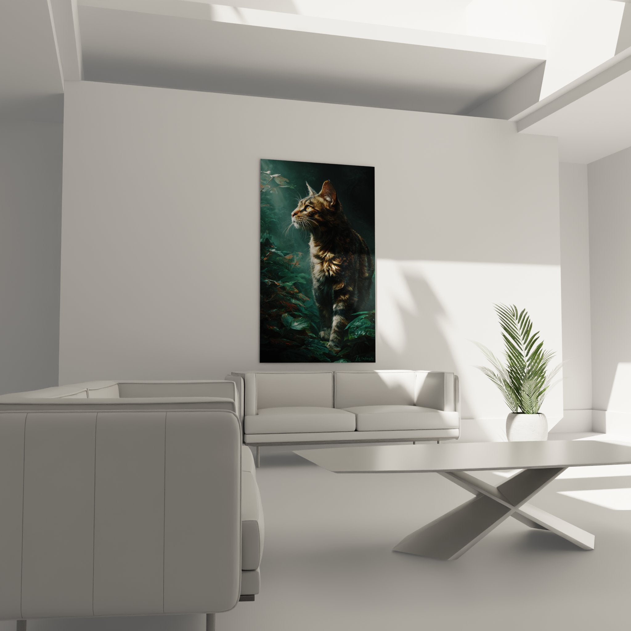 Artistic detail of the Sokoke cat portrait showing the fineness of the coat and the intensity of the gaze