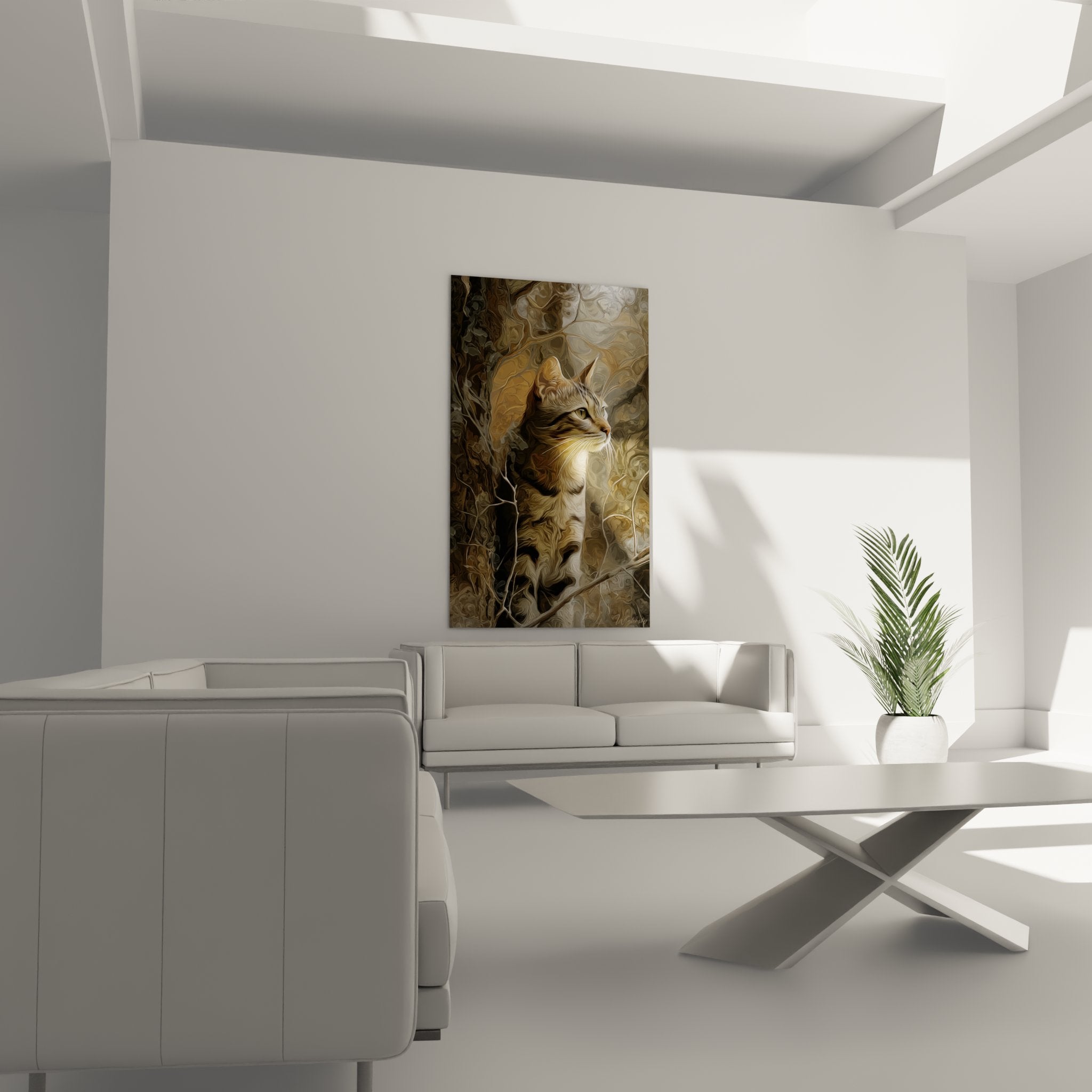 Close-up of the Sokoke cat artwork showing artistic details and fluid texture effects