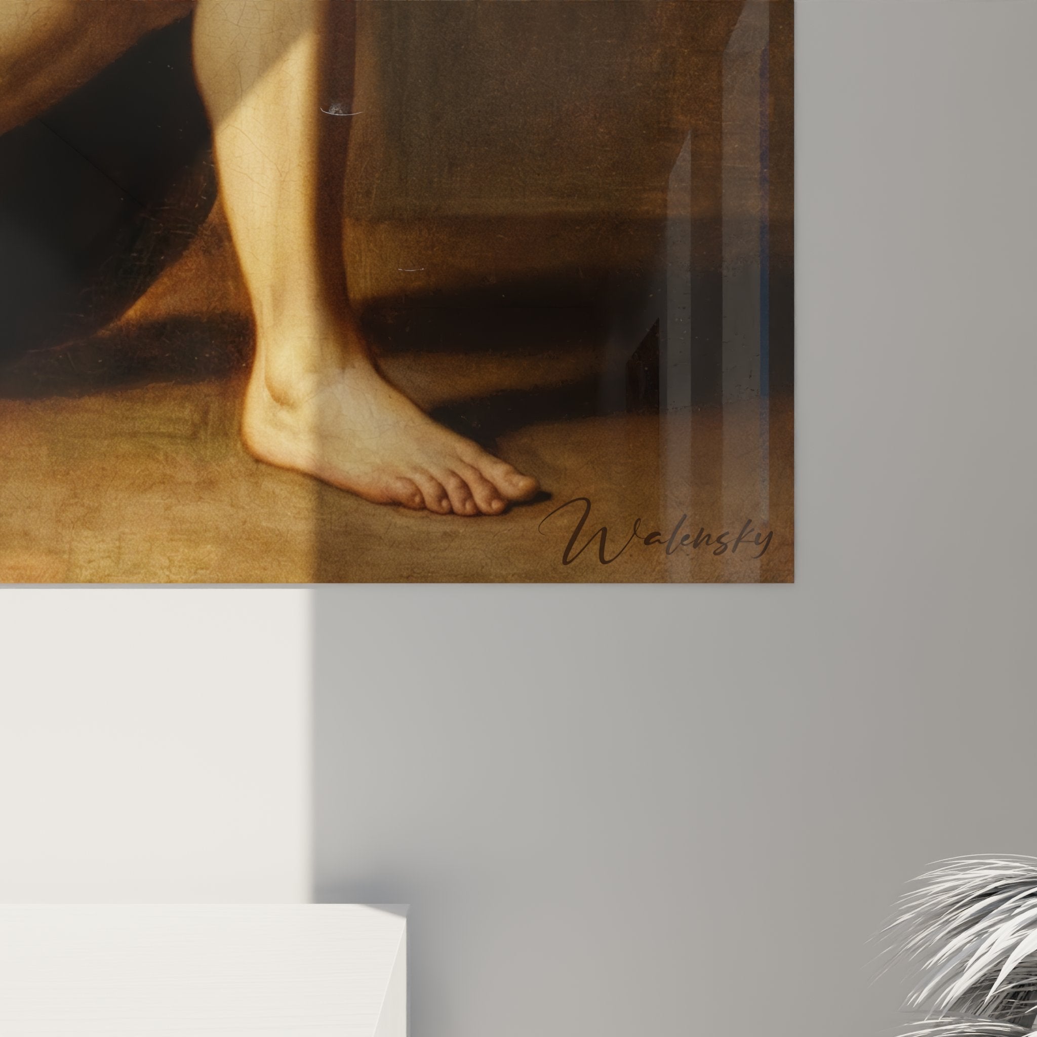 Vue d'ensemble du tableau lanceur de disque accroche au mur pour decoration athletisme