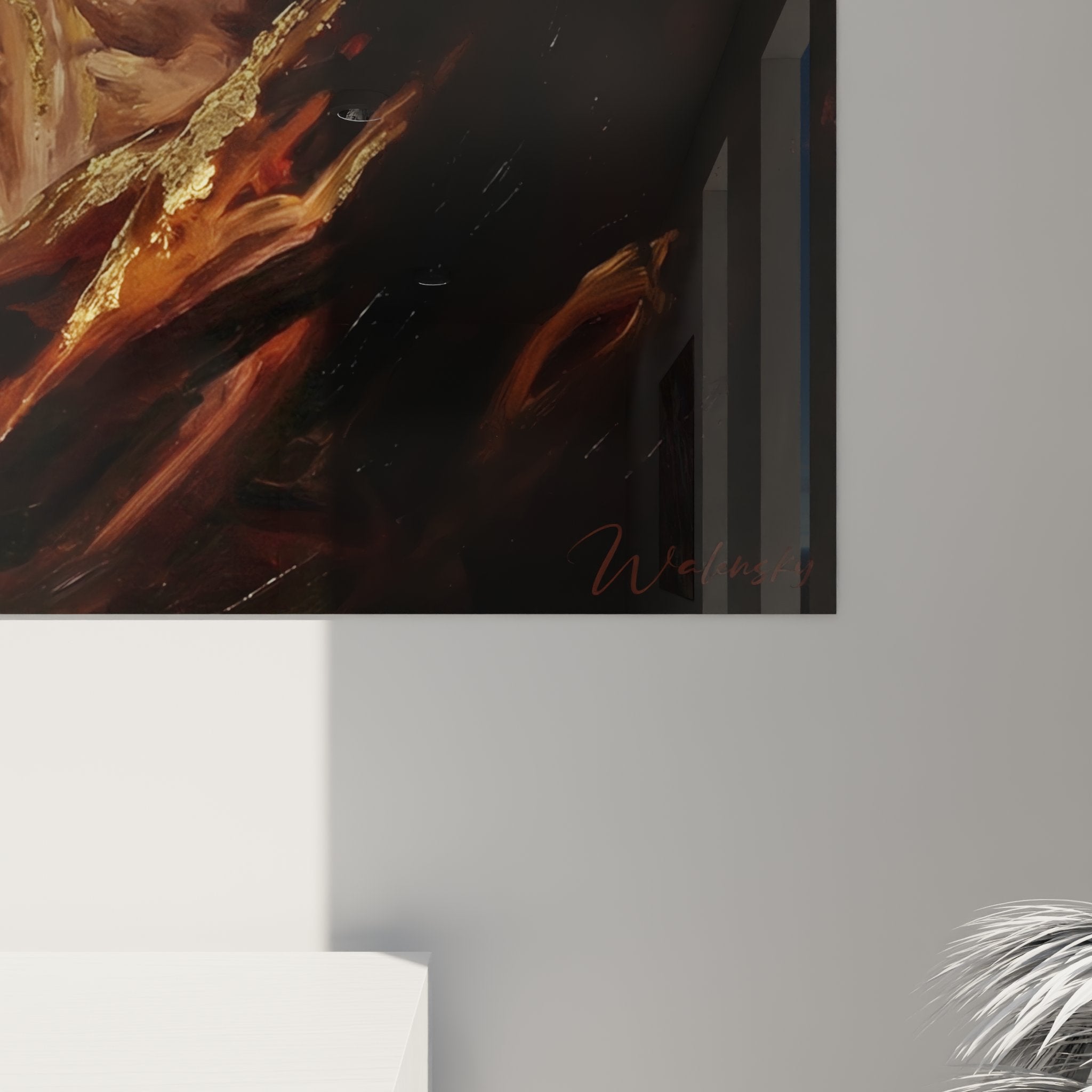 Vue d'ensemble du tableau haltérophilie crossfit dans un intérieur contemporain, art mural motivant