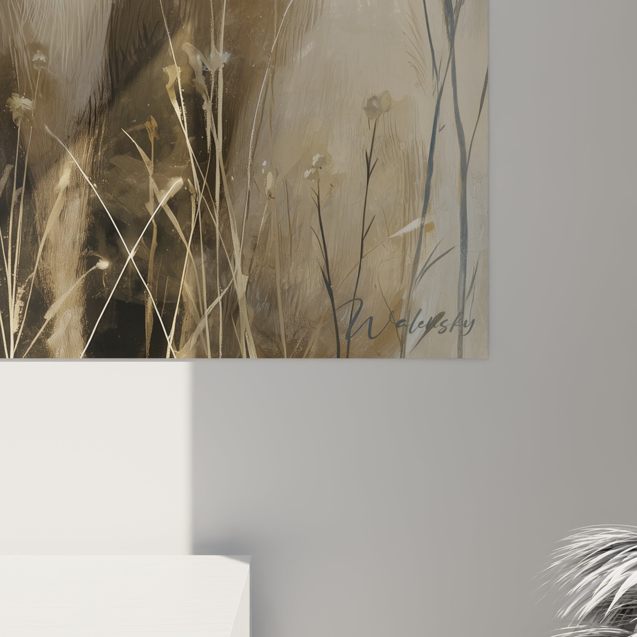 Overview canvas majestic Birman cat in wild meadow serene atmosphere feline wall decoration