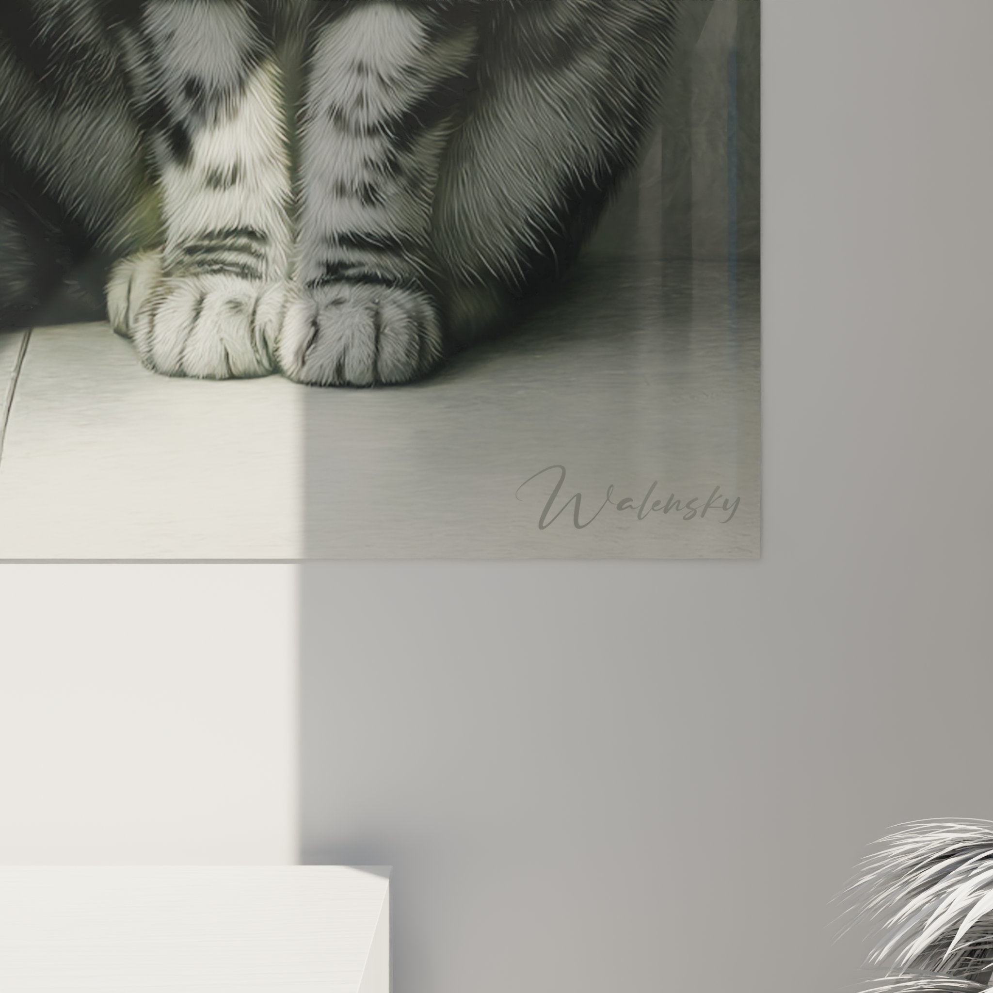 Overview wall art tabby American Shorthair cat portrait high-quality artistic
