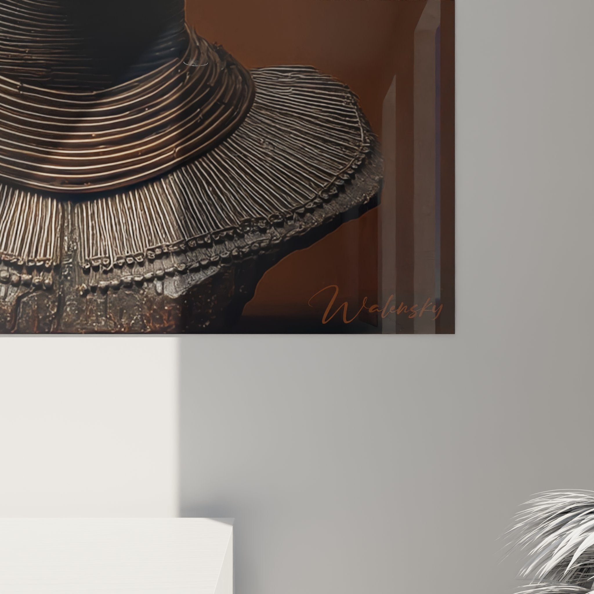 Übersicht des afrikanischen königlichen Büsten-Gemäldes, das die Majestät der Komposition und ihre Bronzeverarbeitungen zeigt