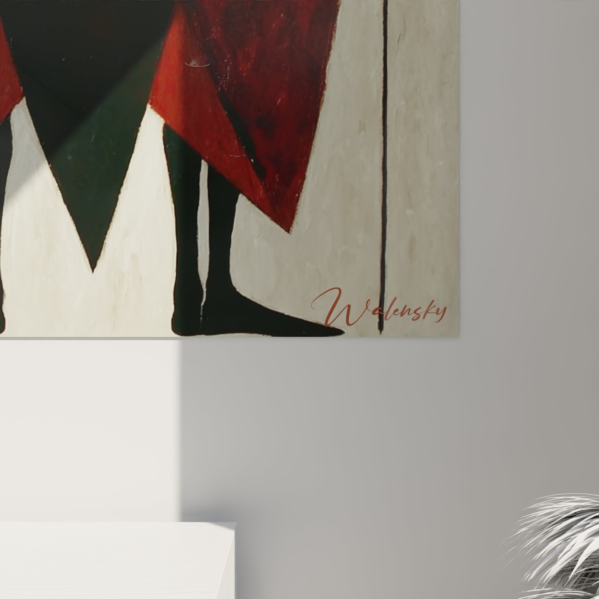 Panoramica quadro guerrieri masai arte africana contemporanea decorazione murale etnica rosso bordeaux